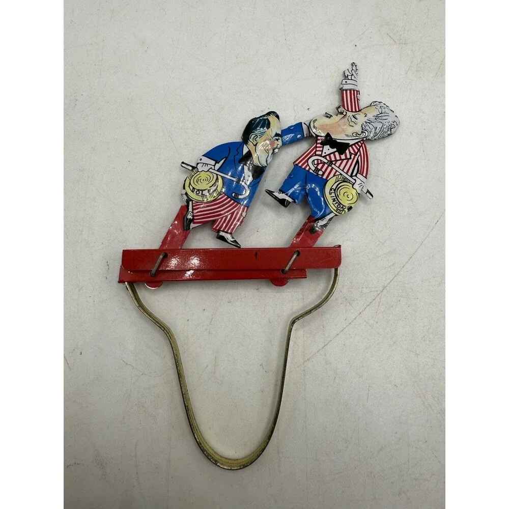 Collectible 1996 Bill Clinton Vs Bob Dole Presidential Election Tandem Metal Toy